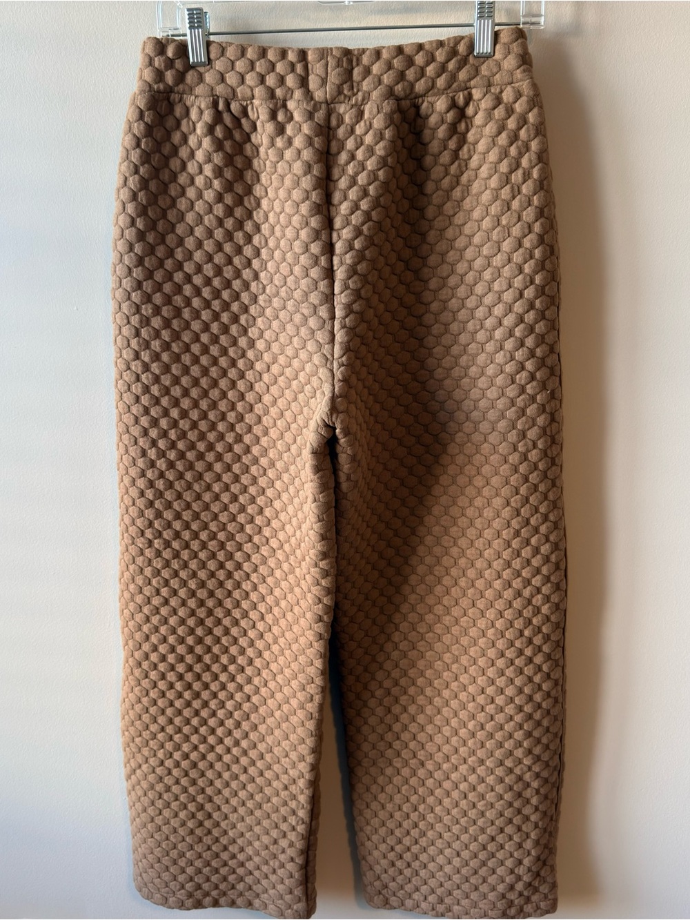 NWT Straight Leg Textured Knit Pants in Camel